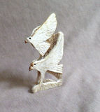 Amazing Native Zuni Antler Eagle Duo Fetish Carving by Ruben Najera C4291
