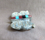 Native Zuni Serpentine Butterfly Fetish w Inlay by Brandon Phillips - C4278