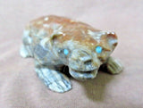 Native Zuni Museum Quality Picasso Marble Badger Fetish by Herbert Him Sr. C2805