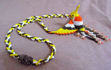 Native Zuni Made Beaded Hummingbird Multi-color 20" Necklace 3 strands JN0209