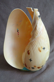 Zuni Large Melon Shell Double Maiden Fetish by Stuart Quandelacy (D)  C4489