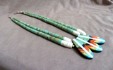 Santo Domingo Multistone & Turquoise Feather Necklace & Earrings - R Coriz JN482
