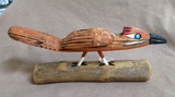 Native Zuni Extra Large Wood Roadrunner Carving Fetish by Al Lewis C4421