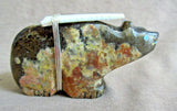 Native Zuni Jasper Bear w/ Sunface & Bundle Fetish by Darrin Boone  C3306