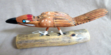 Native Zuni Extra Large Wood Roadrunner Carving Fetish by Al Lewis C4421