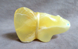 Zuni Honey Calcite Mountain Lion Fetish by Leland Boone & Daphne Quam C4235