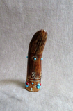 Zuni Fossilized Antler tip Corn Maiden Fetish Carving  by Jared Amesoli C4516