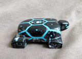 Native Zuni Zebra Marble Turtle Fetish Carving by STM  - C4349