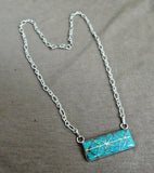 Native Zuni Sterling & Simmering Opal Inlay NECKLACE by Orlinda NATEWA  JN407