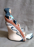 Native American Hand Coiled Jemez Pottery Storyteller by C Lucero Gachupin PO256