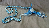Native Zuni Made Beaded Hummingbird Multi-color 20" Necklace 3 strands JN451