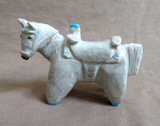 Zuni Zuni Rock Horse w Saddle Carving fetish by Freddie Leekya C4310
