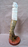 Native Vintage Navajo Alabaster & Wood Native Woman Sculpture by J Harvey M0183