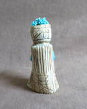 Native  American Zuni Antler Maiden w/ Sunface Fetish by Amory Cellicion C4409