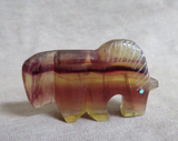 Zuni Chinese Fluorite Horse Fetish w heartlines by Kenric Laiwakete C4212