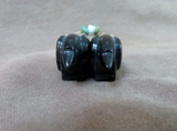 Native Zuni Black Marble Raven Duo Fetish Carving by  LaVies Natewa C4147