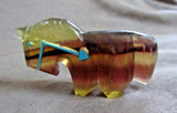 Zuni Chinese Fluorite Horse Fetish w heartlines by Kenric Laiwakete C3548