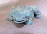 Native Zuni Serpentine Spiny Lizard Fetish by Lance Cheama - C2599