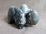 Zuni Picasso Marble Buffalo Carving fetish by Freddie Leekya C4297