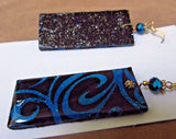 Native Navajo Sterling Silver Textile Rug Design Dangle Hook Earrings  JE0151