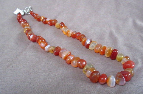 Native Santo Domingo Carnelian hand strong Necklace by Juanita Peters JN0308