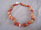 Native Santo Domingo Carnelian hand strong Necklace by Juanita Peters JN0308