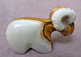 Native Zuni Banded Marble Ram w/ Heartline Fetish by Rodney Laiwakete C1234