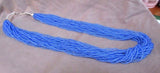Navajo Made 30 strand - Blue colored bead 30" Necklace - w/ earrings JS0100