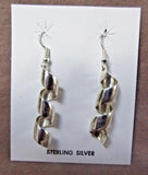 Native Navajo Sterling Silver Cork Screw Dangle Hook Earrings JE0222