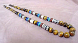 Navajo Sterling Silver & Tigers Eye 26" Necklace by Tommy & Rosita Singer JN0248