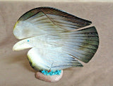 Native Zuni Museum Quality XL Mother of Pearl Shell Eagle by Mike LaWeka C3138