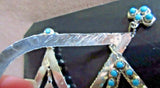 Native Zuni Turquoise & Sterling Silver Post Earrings by Wayne Johnson JE512