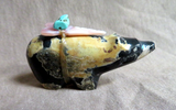 Zuni Egyptian Marble Bear w/ Bundle Fetish by Leland Boone & Daphne Quam C4170