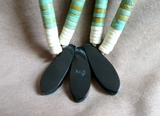 Santo Domingo Multistone & Turquoise Feather Necklace & Earrings - R Coriz JN482