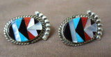 Zuni Awesome Multi-Stone Sterling Post Earrings by MC JE493