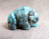 Native Zuni Turquoise Buffalo Fetish Carving by Justin Red Elk - C4481