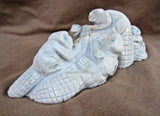 Native Zuni Very Large Grey Marble Beaver Family Fetish by Tony Mackel  - C2697