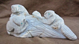 Native Zuni Very Large Grey Marble Beaver Family Fetish by Tony Mackel  - C2697