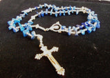 Santo Domingo Made Sterling Silver & Turquoise Bead Rosaryby Eileen Coriz MR003A