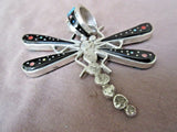 Navajo Turquoise & Multi-stone Reversible Dragonfly Pendant by Merle House JP154