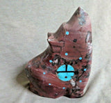 Zuni  XL Jasper Coyote w Multi-stone inlay Fetish by Lynn & Jayne Quam C3714