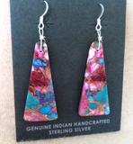 Santo Domingo Spiny Oyster Turquoise & Copper Composite Slab Hook Earrings JE618