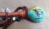 Native Navajo Handmade Rawhide Spirit Elk Rattle by Fedelia Beaver  M354