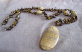 Native Navajo single strand Tiger's Eye and Picture Jasper Necklace JN0202