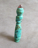 Native Zuni Turquoise Olla Maiden Carving Fetish  By Carl Etsate C4192