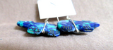 Native Zuni Azurite Bear Fetish w Sunface Hook Earrings by Darrin Boone JE640