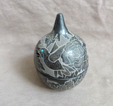 Santa Clara Pueblo Pottery Etched & Incised Hummingbird by Gwen TaFoya P0254