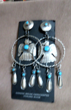 Navajo XL Sterling Silver Eagle Dangle Post Earrings by Gabrielle Yazzie JE646