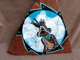 Native Zuni Original Rock Painting - Fire God Kachina by Shane Loretto` HP89