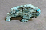 Native Zuni Chocolate Serpentine Buffalo w heartline Fetish by Kevin Quam C3884